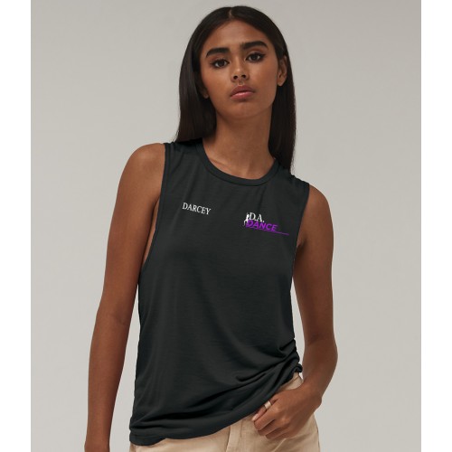 Ladies Flowy Scoop Muscle Tank Top