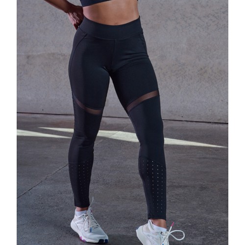 Ladies Black Panelled Leggings